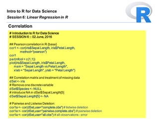 Introduction to R for Data Science :: Session 6 [Linear Regression in R ...