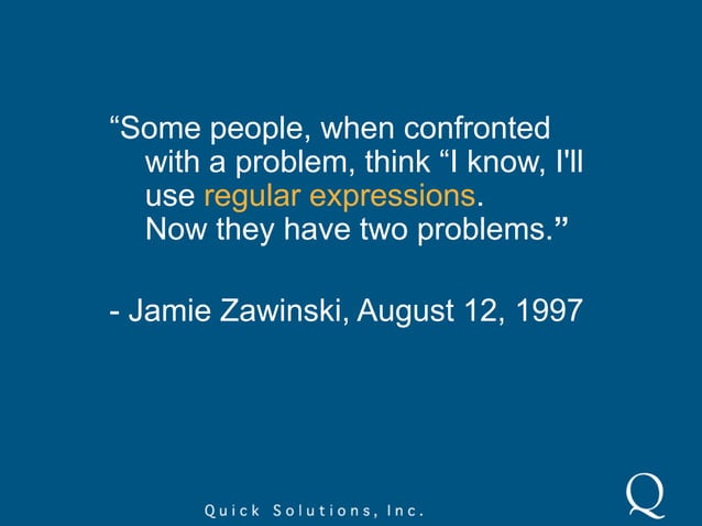 Introduction to Regular Expressions | PPT