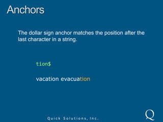 RepetitionThe question mark repeats the preceding character class 0 or 1 times, in effect making it optional.</?[A-Za-z][A-Za-z0-9]*><HTML>Regex is <b>Awesome</b></HTML>