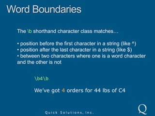 AnchorsThe caret and dollar sign anchors match the start and end of the line if the engine has multi-line turned on.tion$vacation evacuationhas ruined my evaluation