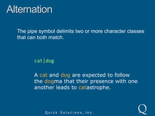 Word BoundariesThe \b shorthand character class matches… position before the first character in a string (like ^)