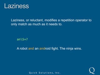 AlternationAlternations include any character classes.\bcat|dog\bA cat and dog are expected to followthe dogma that their presence with oneanother leads to catastrophe.