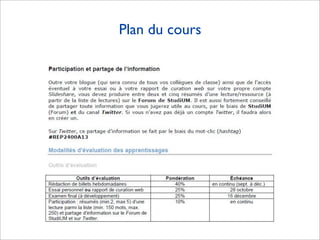 Plan du cours
 