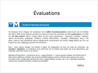 Évaluations
 