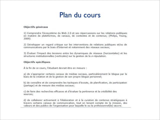 Plan du cours
 