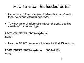 INTRODUCTION TO SAS | PPT