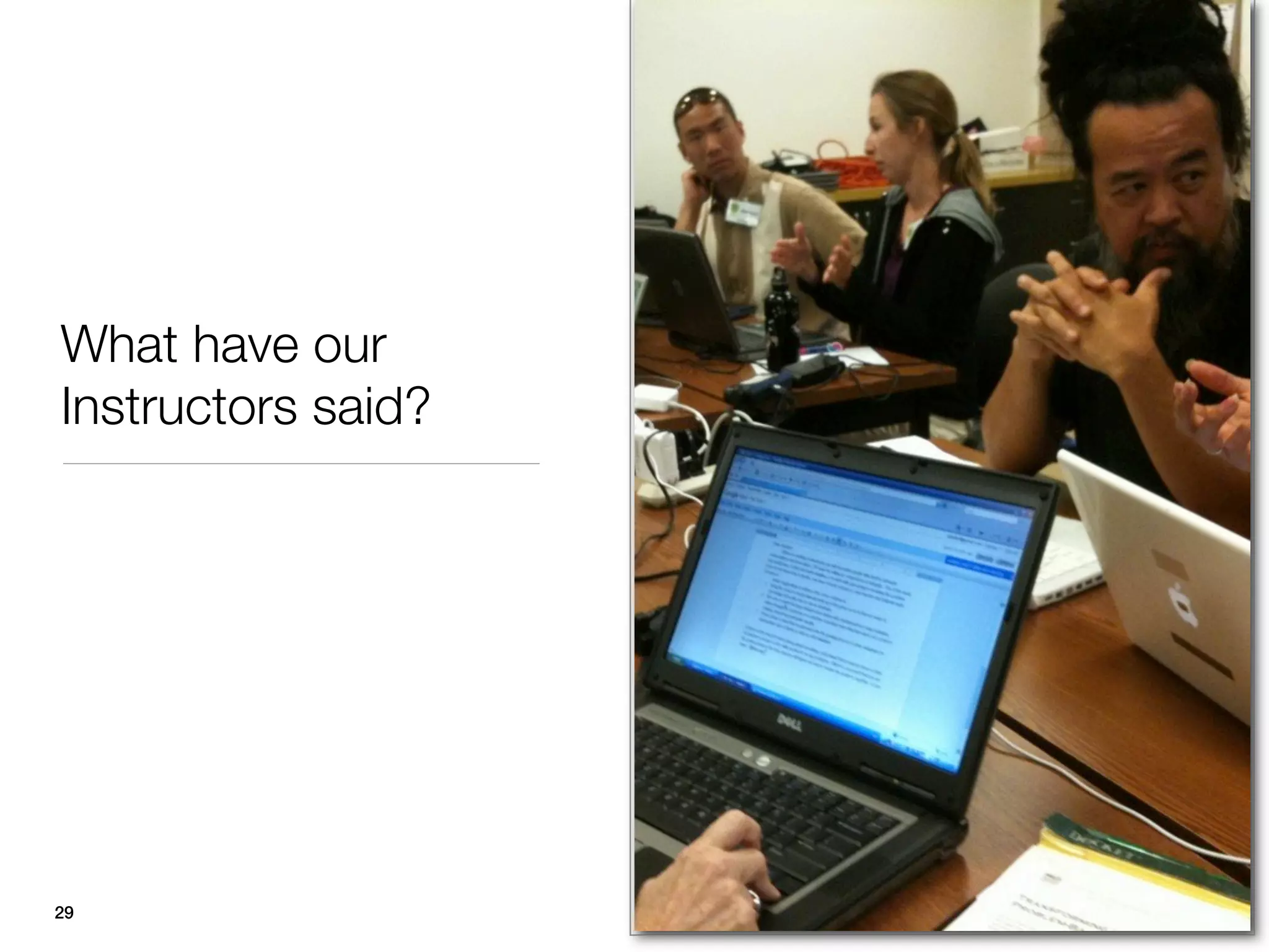 What have our
Instructors said?




29
 