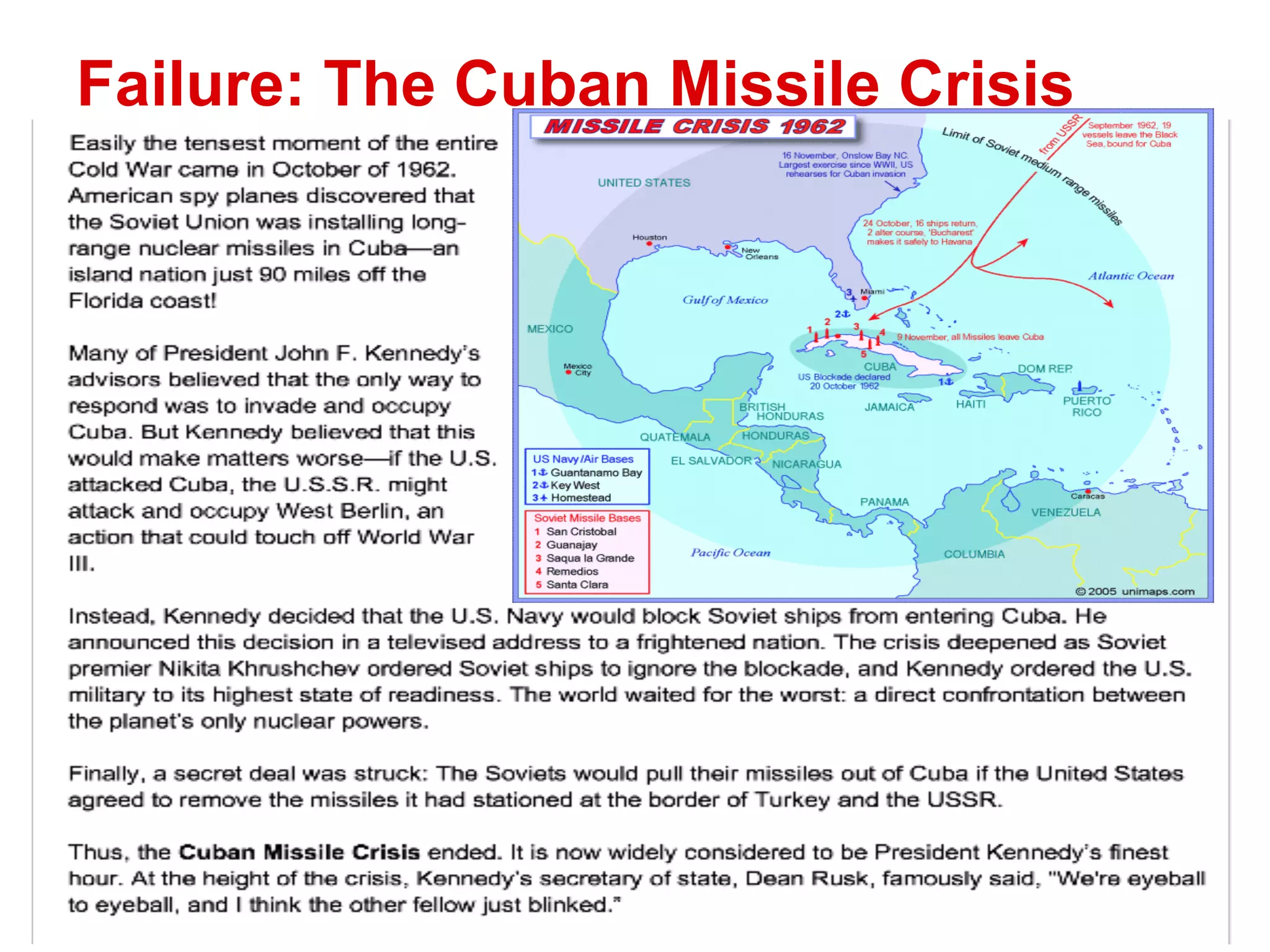 Failure: The Cuban Missile Crisis

 