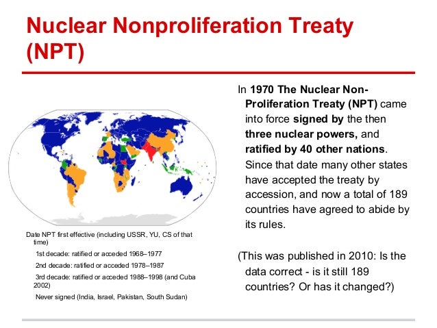 Write a paragraph on non proliferation treaties
