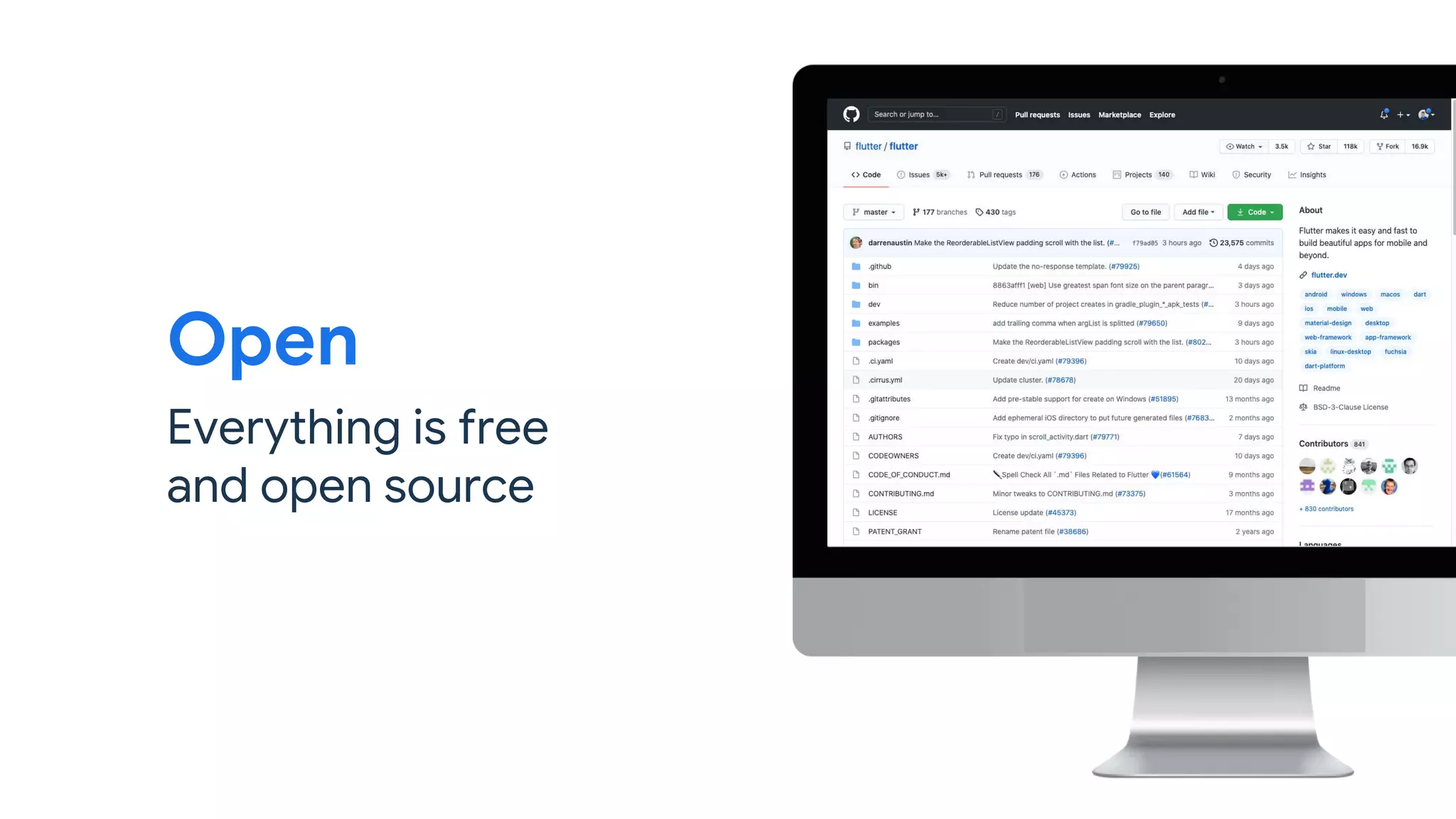 Open
Everything is free
and open source
 