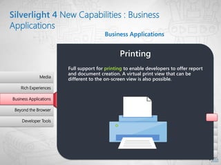 Silverlight 4 New Capabilities : Business Applications
                                        Business Applications


   ...