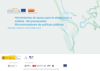Herramientas de apoyo para la elaboración y
análisis del presupuesto:
Microsimuladores de políticas públicas
ASUNCIÓN– PAR...