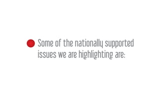 CT Some of the nationally supported
PROJECT
issues we are highlighting are: