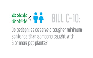 BILL C-10:
Do pedophiles deserve a tougher minimum
sentence than someone caught with
6 or more pot plants?