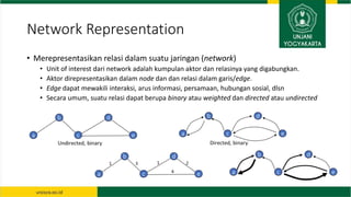 Reliability Network Representation Pengenalan Social Network ANalysis | PPTX