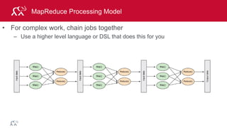 © 2014 MapR Technologies 12
MapReduce Processing Model
• For complex work, chain jobs together
– Use a higher level language or DSL that does this for you
 