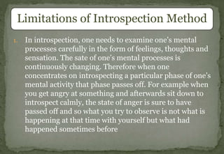 Introspection Rundown Introspection Is A Method Of Investigation Developed By – GWGK