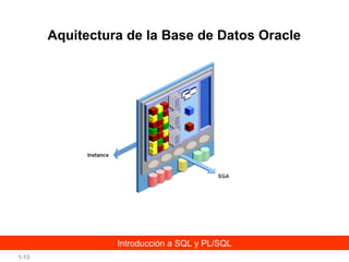 Aquitectura de la Base de Datos Oracle

Introducción a SQL y PL/SQL
1-13

 