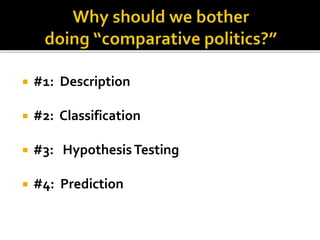  #1: Description
 #2: Classification
 #3: HypothesisTesting
 #4: Prediction
 