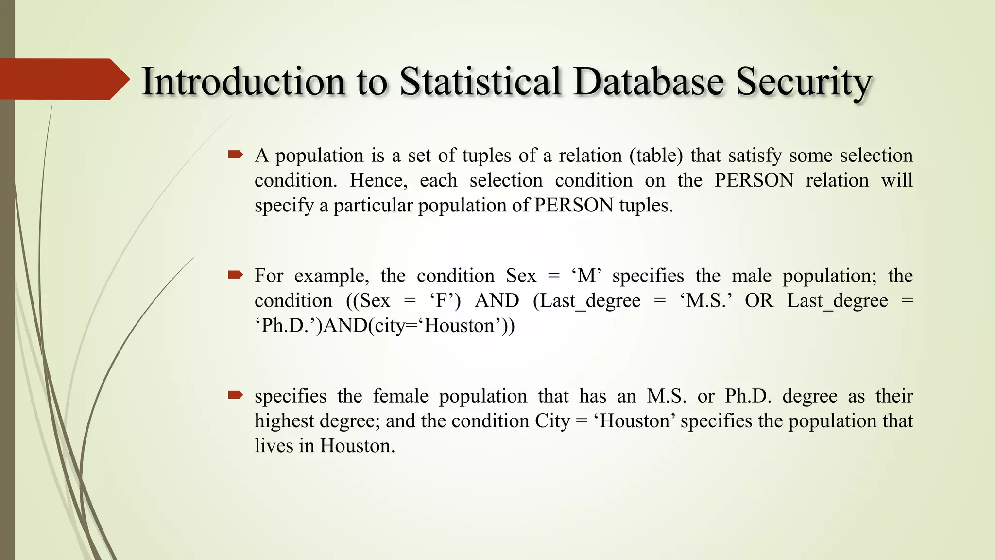 Intro Statistical Database Security Ppt Intro Statistical Database Security Ppt