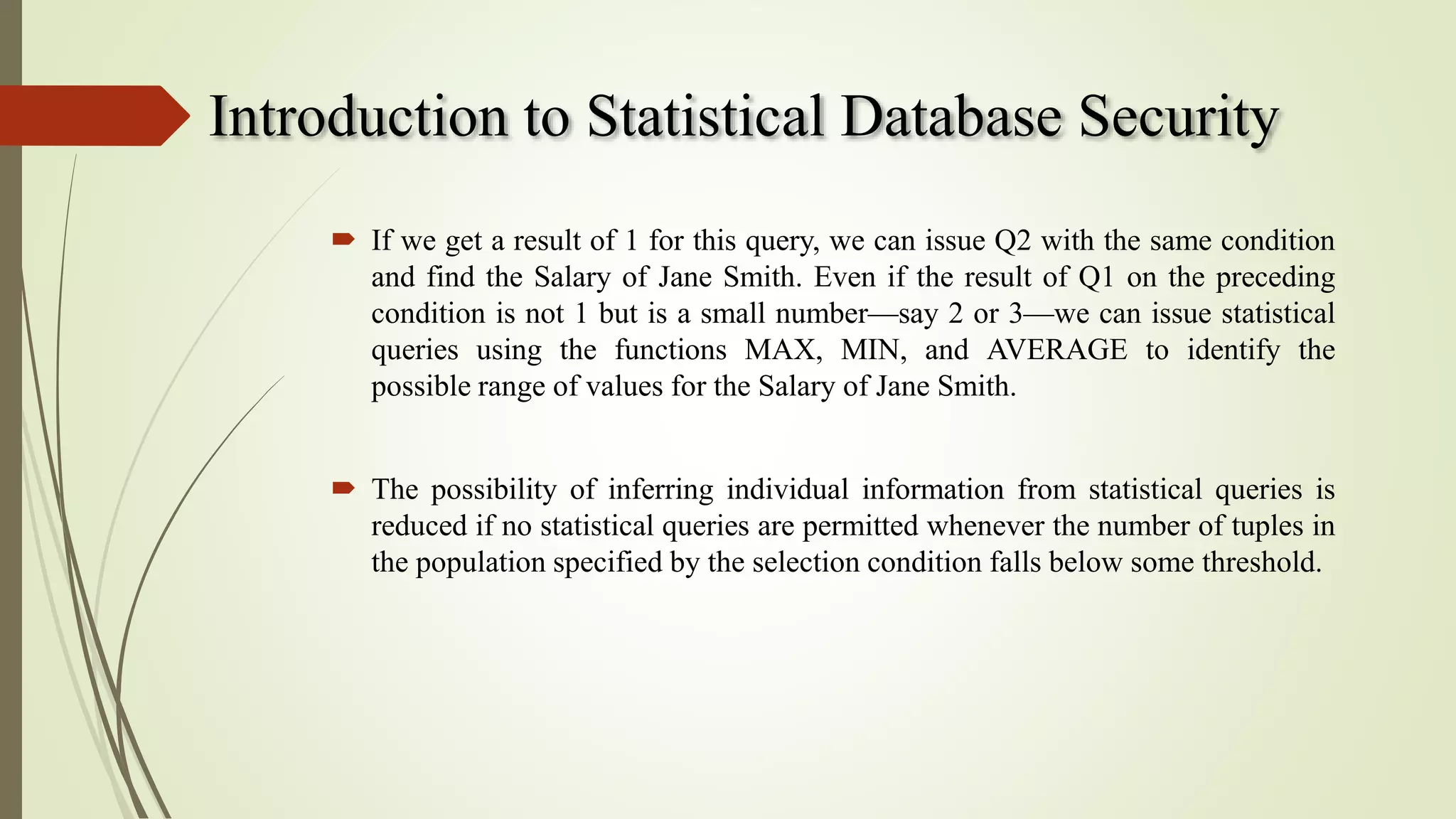 Intro Statistical Database Security Ppt Intro Statistical Database Security Ppt
