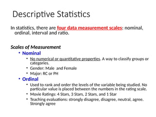 Intro_Statistics_Lecture Note for a senior thesis | PPTX