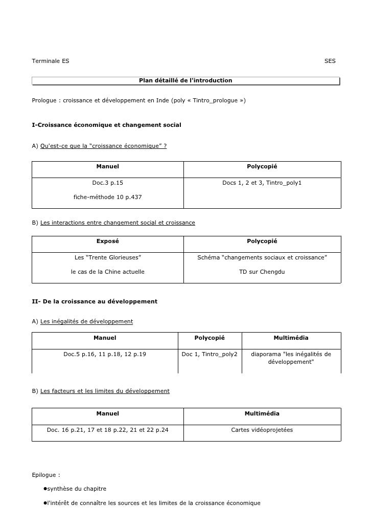 Dissertation terminale es croissance developpement