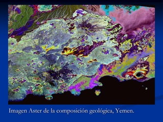 Imagen Aster de la composición geológica, Yemen.
 