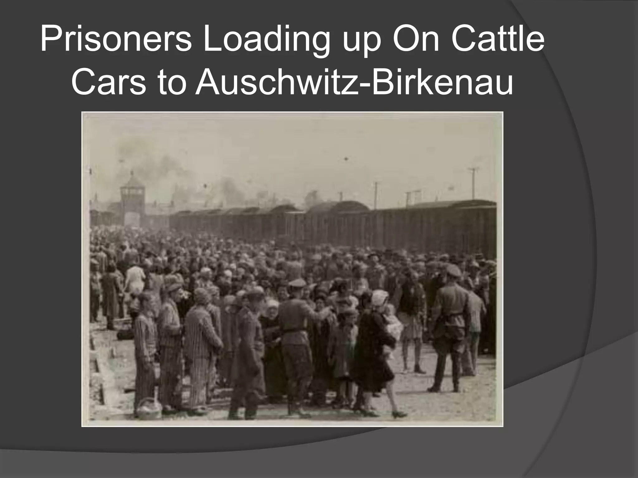 Prisoners Loading up On Cattle
  Cars to Auschwitz-Birkenau
 