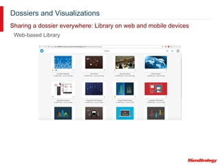 Dossiers and Visualizations
Sharing a dossier everywhere: Library on web and mobile devices
Web-based Library
 
