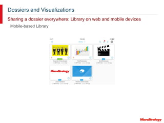 Dossiers and Visualizations
Sharing a dossier everywhere: Library on web and mobile devices
Mobile-based Library
 