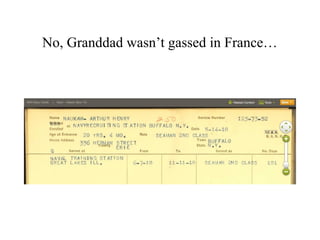 No, Granddad wasn’t gassed in France…
 