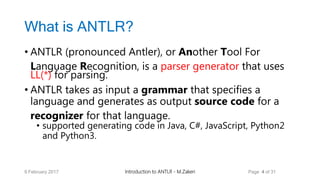 An Introduction to ANTLR | PPT