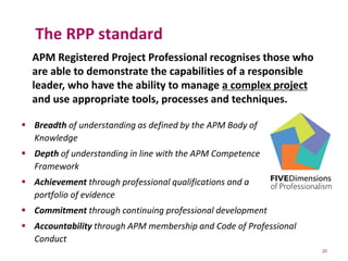 Introduction to APM qualifications and RPP standard Nov_2015 | PPTX