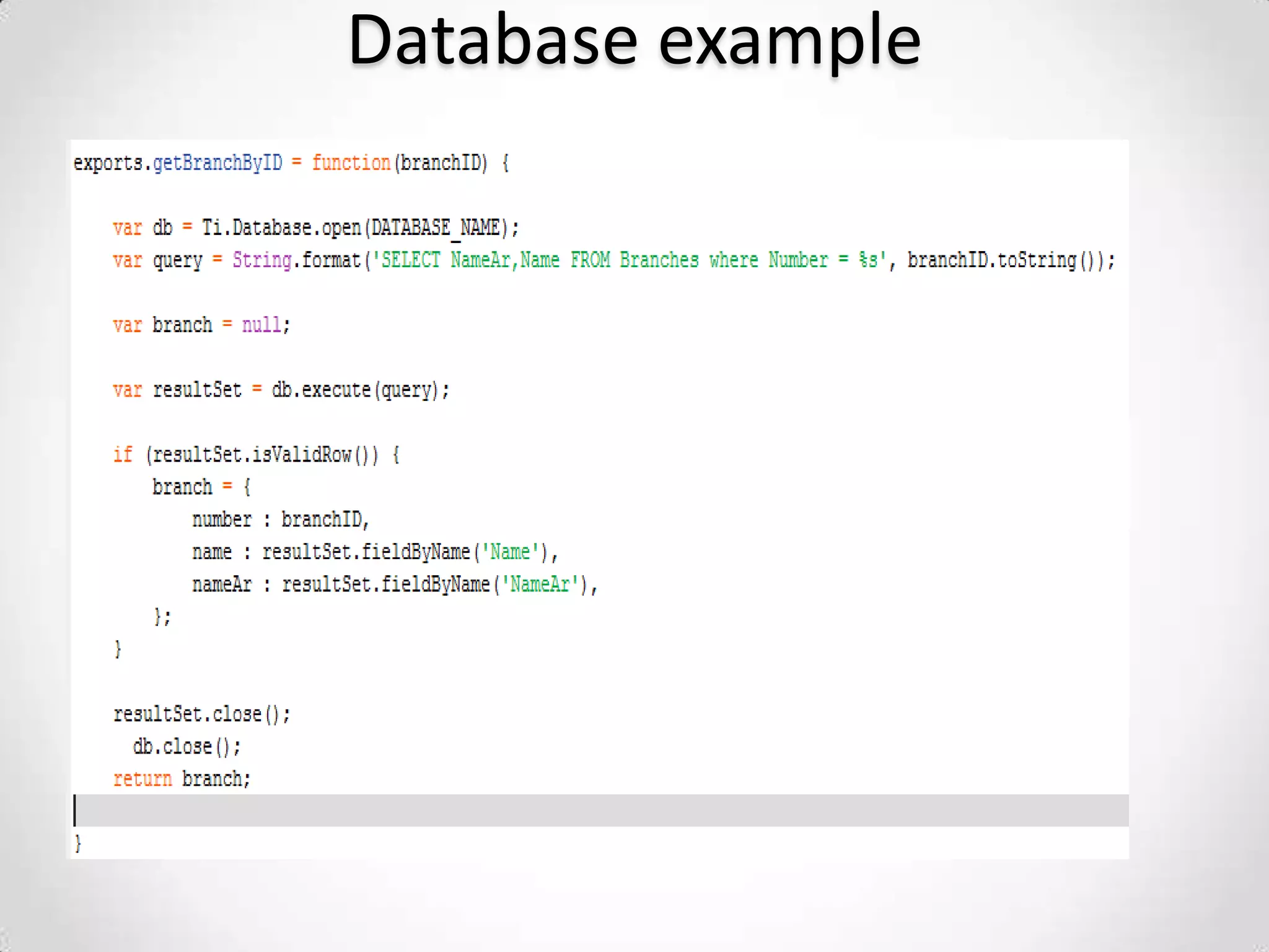 Database example
 