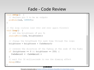 This work is licensed under a Creative Commons Attribution-ShareAlike 3.0 United States License.
Fade - Code Review
 