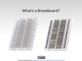 This work is licensed under a Creative Commons Attribution-ShareAlike 3.0 United States License.
What’s a Breadboard?
 