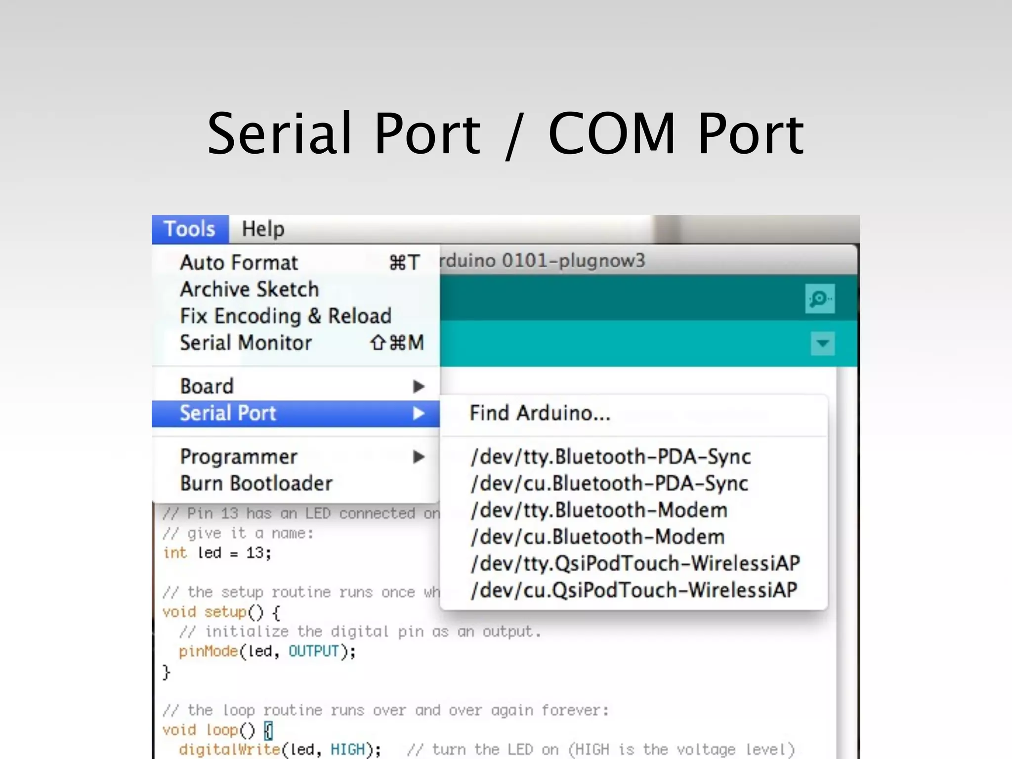 Serial Port / COM Port
 