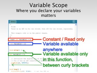 Variable Scope
Where you declare your variables
           matters
 