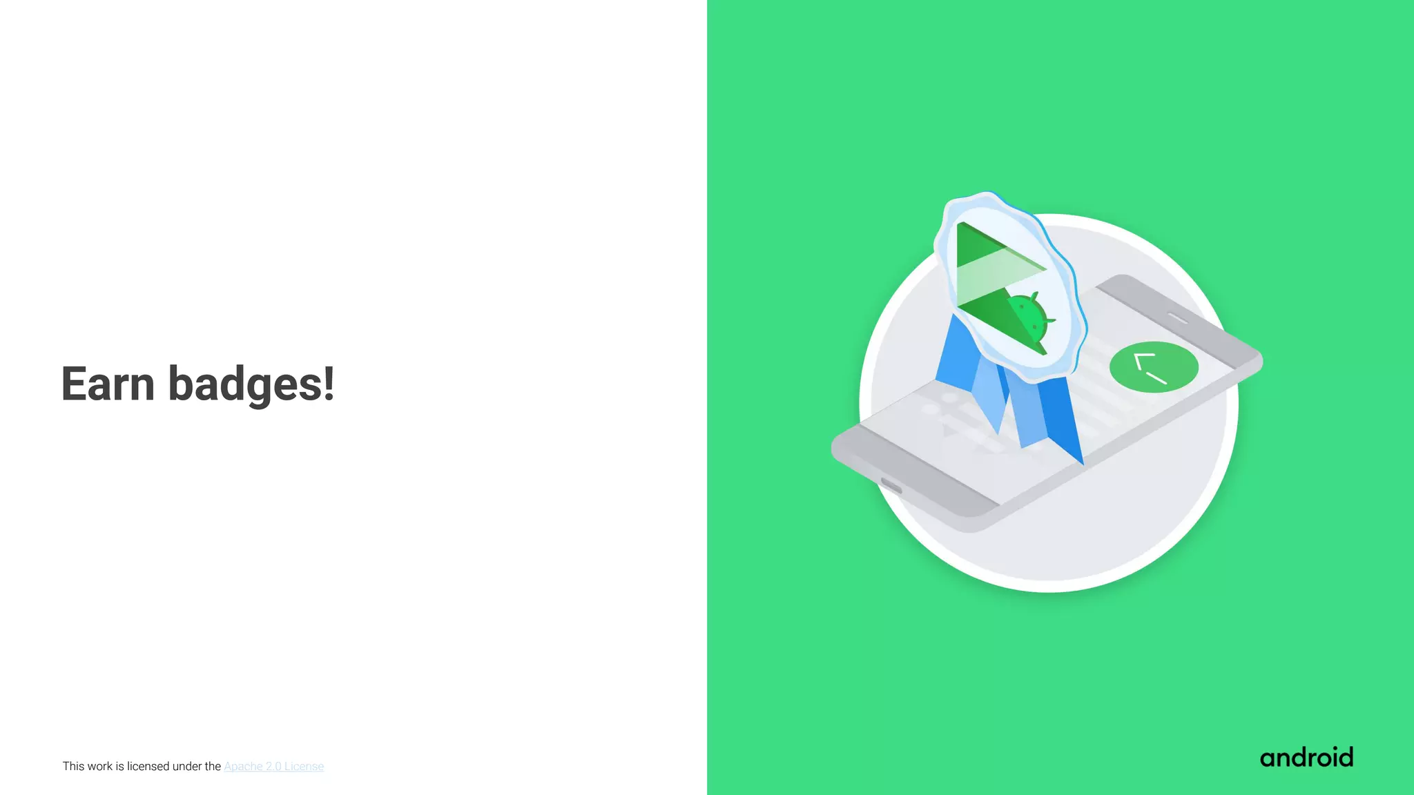 This work is licensed under the Apache 2.0 License Earn badges! 