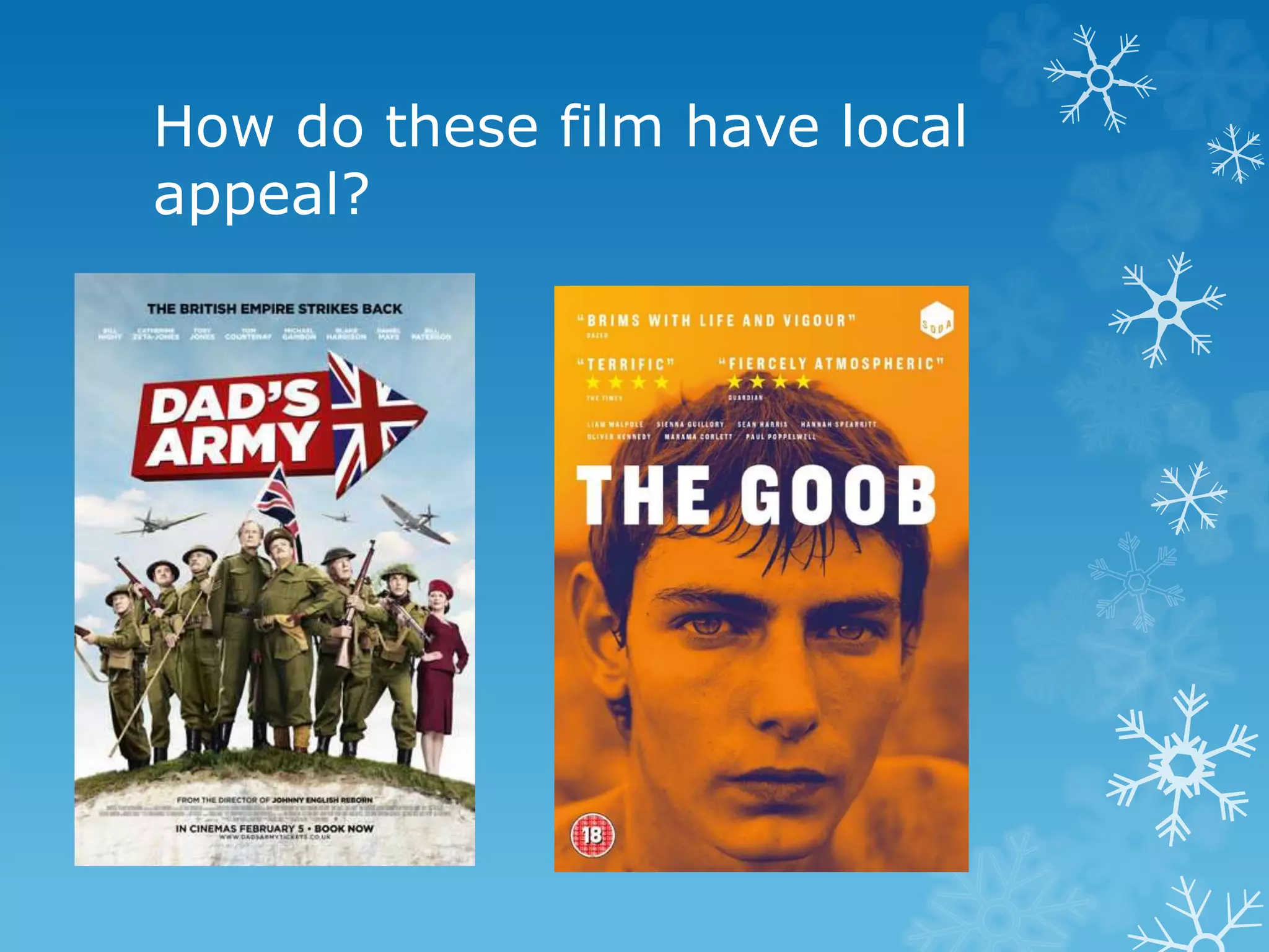 How do these film have local
appeal?
 