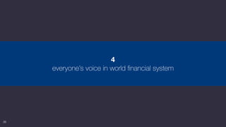 26
4
everyone’s voice in world ﬁnancial system
 