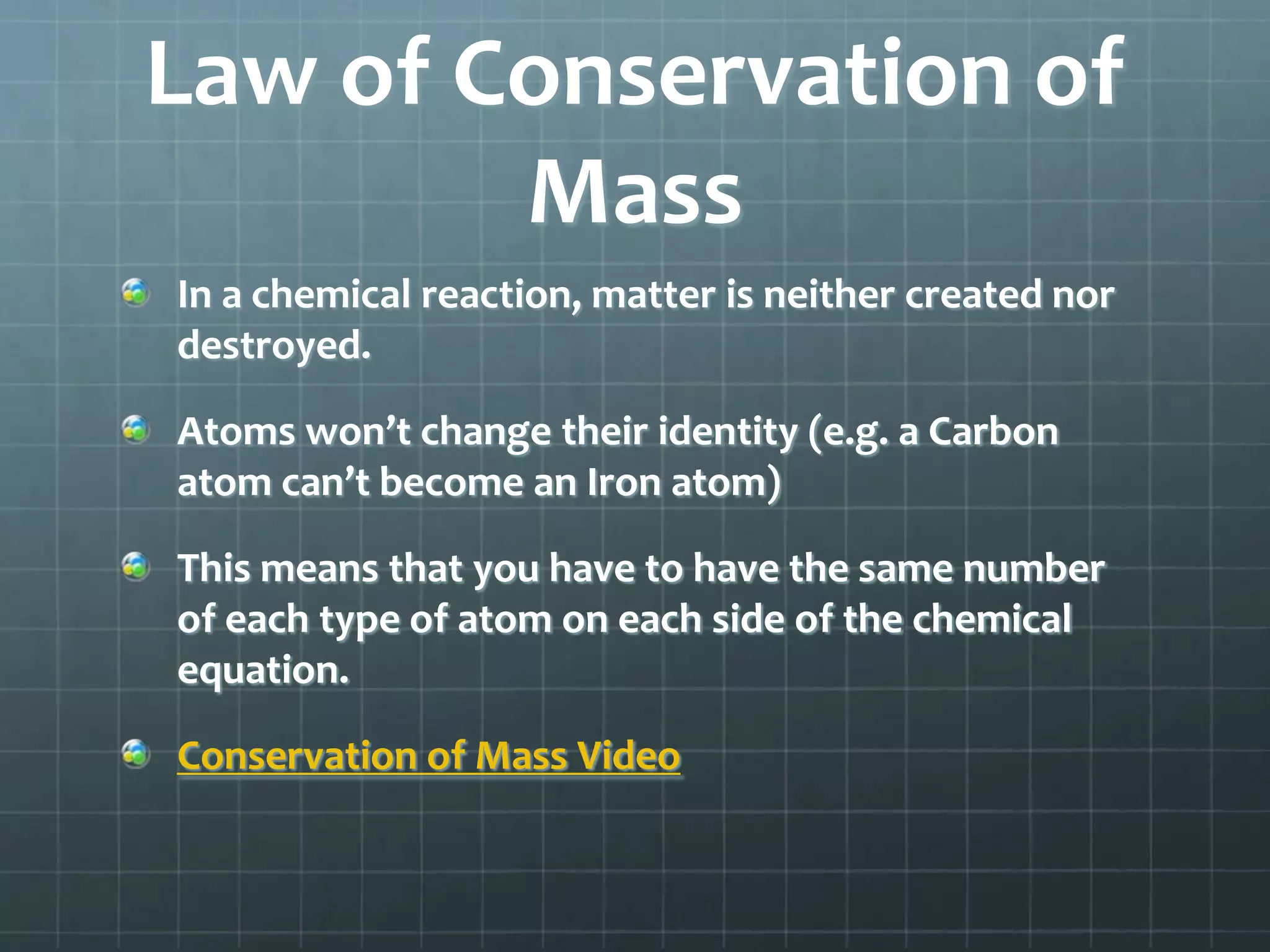 Intro to balancing chemical reactions | PPTX