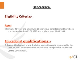 Eligibility Criteria:-
Age:-
Minimum: 20 years and Maximum: 28 years i.e. a candidate must have been
born not earlier than 02.08.1987 and not later than 01.08.1995
Educational qualifications:-
A Degree (Graduation) in any discipline from a University recognised by the
Govt. Of India or any equivalent qualification recognized as such by the
Central Government.
 