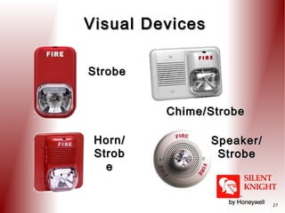 Visual Devices
Strobe
Chime/Strobe
Horn/
Strob
e

Speaker/
Strobe

27

 