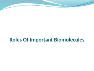 Roles Of Important Biomolecules
 