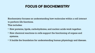 Introduction to Biochemistry Unit ONE !! | PPTX