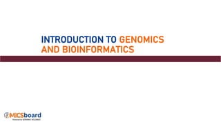 Intro to Bioinformatics for beginers student | PPT