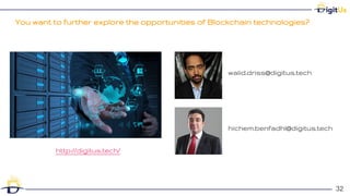 You want to further explore the opportunities of Blockchain technologies?
32
walid.driss@digitus.tech
hichem.benfadhl@digitus.tech
32
http://digitus.tech/
 