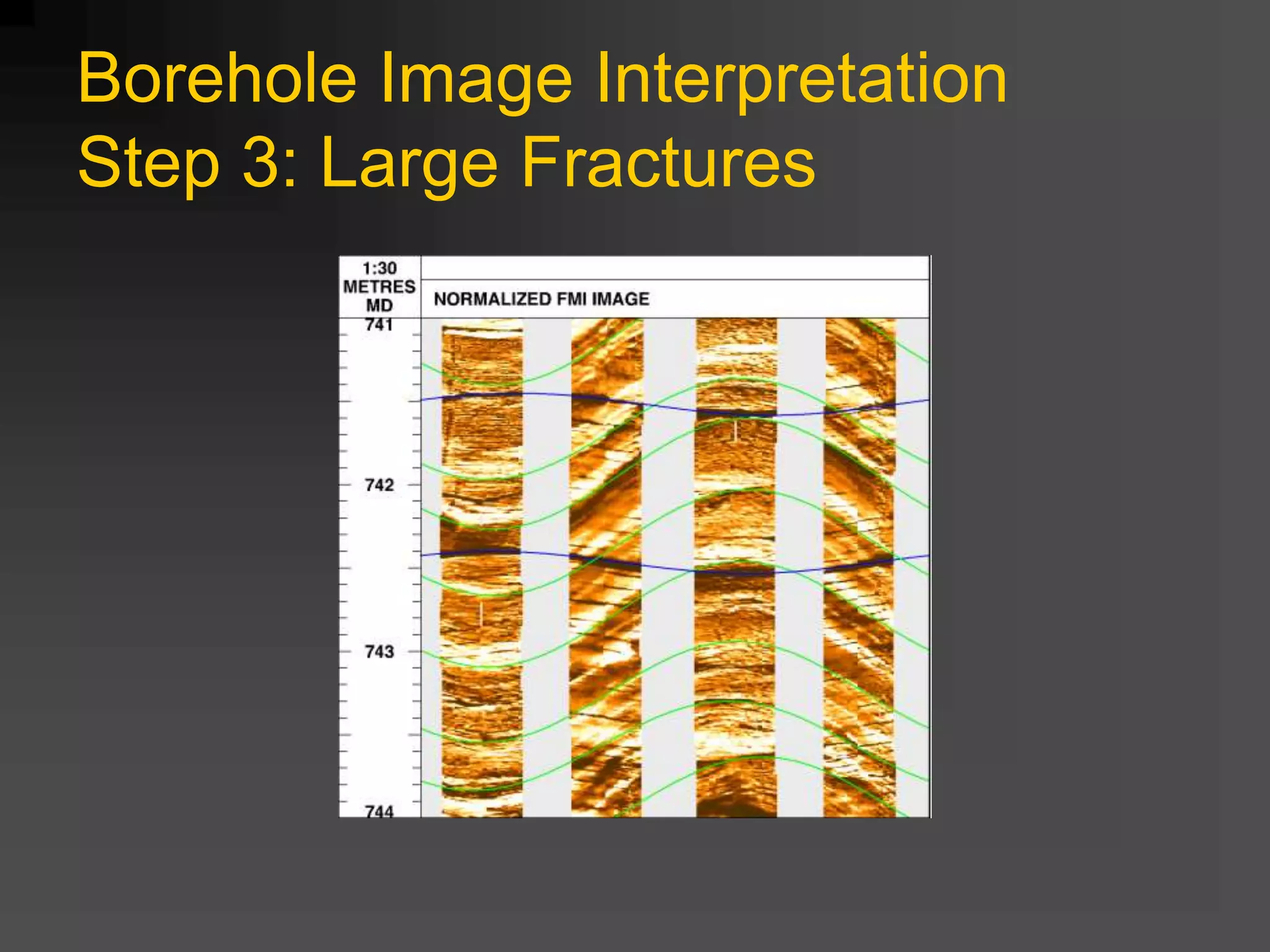 Borehole Image Interpretation
Step 3: Large Fractures
 